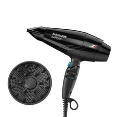 BaBylissPRO Rapido dryer front view shows compact powerful design for salon styling