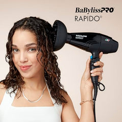 BaBylissPRO Rapido dryer side profile highlights lightweight balance for comfort