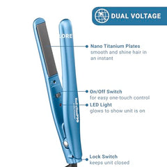 BaBylissPRO Mini straightener in gym bag for on-the-go styling