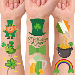 Backtopeia tatuajes San Patricio para fiesta, fáciles de pegar y quitar.