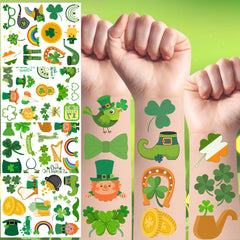 Backtopeia tatuajes temporales San Patricio, hojas1, ideales para decorar fiestas temáticas.