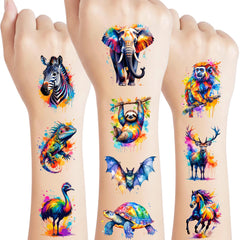 Backtopeia tatuajes temporales selva acuarela: colores vivos para fiestas infantiles