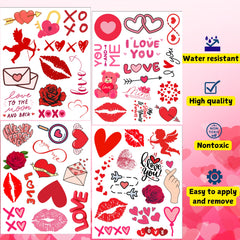 Backtopeia Valentine tattoos table display adds color to decor