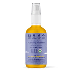 Badger Aceite corporal orgánico: botella con jojoba y coco para hidratación suave.