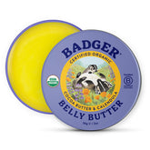 Badger Belly Butter lata 2oz, textura cremosa para hidratación profunda.