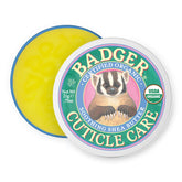 Badger Cuticle Cream front tin showcases compact hydration for dry cuticles.