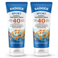 Badger reef safe sport sunscreen unscented finish protects skin during outdoor activity