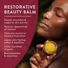 Badger Rose Beauty Balm, aceite de rosa orgánico para aroma suave y piel nutrida.