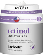 Baebody crema retinol envase visible, ideal para cuidado diario de la piel.