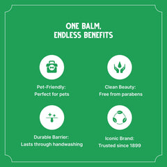 Bag Balm paw care application shows soothing relief for dry paw pads.