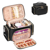 Bagmoly large makeup bag main compartment stores cosmetics for travel.