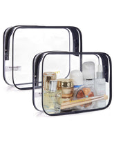 BAGSMART clear toiletry bag 2-pack top opening for easy access to essentials