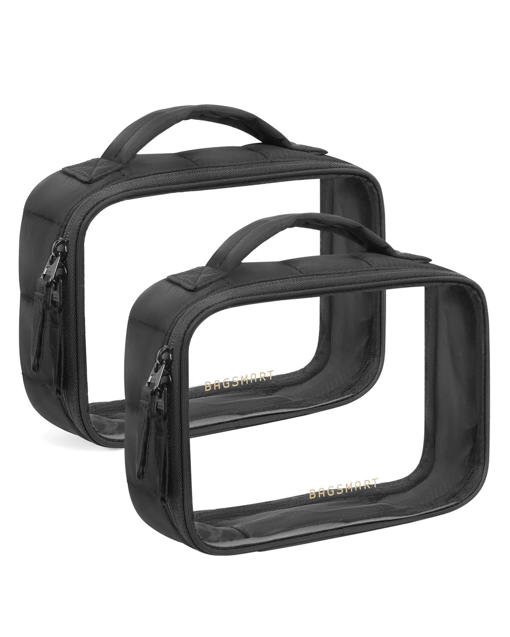 BAGSMART clear TSA-approved toiletry bag 2-pack for quick security checks.