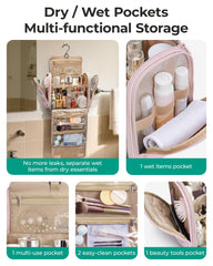 BAGSMART cosmetic bag with wide opening for quick access to items.