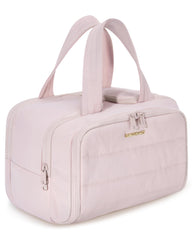 BAGSMART Crush Travel Toiletry Bag open full view for easy access to essentials.