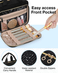 BAGSMART hanging travel bag shows a 360-degree hook for flexible hanging options.