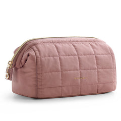 BAGSMART makeup bag with wide opening for quick access to cosmetics on the go.