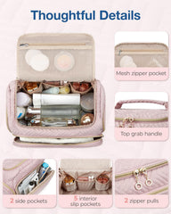 BAGSMART makeup bag with inner mesh pockets helps organize essentials