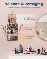 BAGSMART makeup bag with large capacity for cosmetics and toiletries