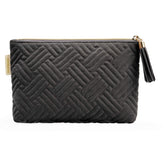 BAGSMART small cosmetic bag in black with textured fabric and water resistance for daily use