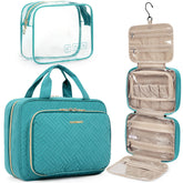 BAGSMART toiletry bag hanging exterior shows easy access for travel storage.