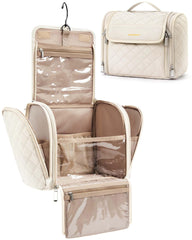 BAGSMART toiletry bag with hanging hook for easy travel organization.