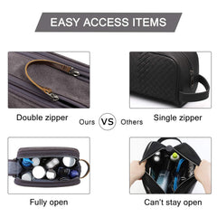 BAGSMART Toiletry Bag for Men, two-sided zipper pockets, waterproof back, versatile storage.