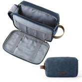 BAGSMART Toiletry Bag Navy Large, top view showing organized compartments.