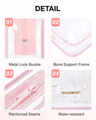 BAGSMART transparent top-opening bag offers quick access to essentials.