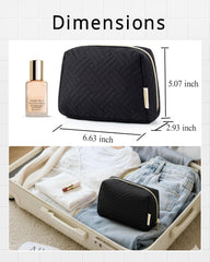 BAGSMART travel cosmetic bag interior showing main compartment and mesh pockets for organization