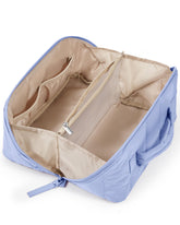 BAGSMART travel makeup bag with full-open design for quick access to cosmetics.