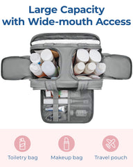 BAGSMART travel toiletry bag four-compartment layout for cosmetics and toiletries
