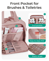 BAGSMART toiletry bag in Taslan fabric with lightweight, soft texture for easy packing