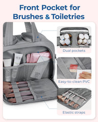 BAGSMART travel toiletry bag waterproof front pocket keeps damp items separate