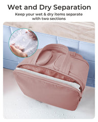 BAGSMART waterproof front pocket supports dry-wet separation for cleaner travel