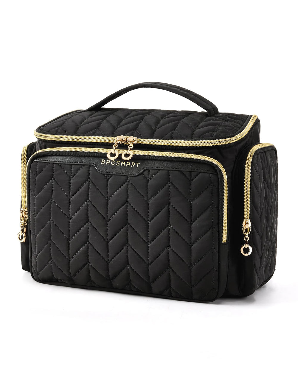 BAGSMART Travel Toiletry Bag with wide opening for quick, easy access.