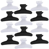 Bahaby clips cabello mariposa blanca negra doce unidades para seccionado y peinados