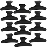 Clips Bahaby para pelo mariposa negro 12 piezas, ideal para peinar y seccionar con comodidad.