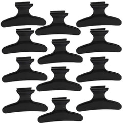 Clips Bahaby para pelo mariposa negro 12 piezas, ideal para peinar y seccionar con comodidad.