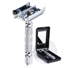 BAILI butterfly-open razor head close-up shows precision design for smooth shaves