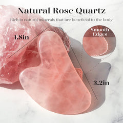 BAIMEI IcyMe rose quartz gua sha targets cheeks and forehead for refreshed contours.