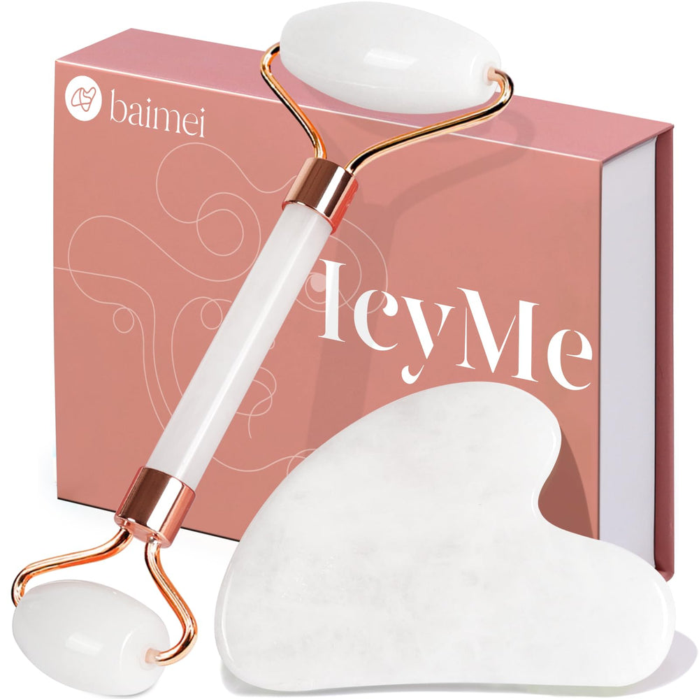 Baimei IcyMe jade roller for cooling facial massage and puffiness relief