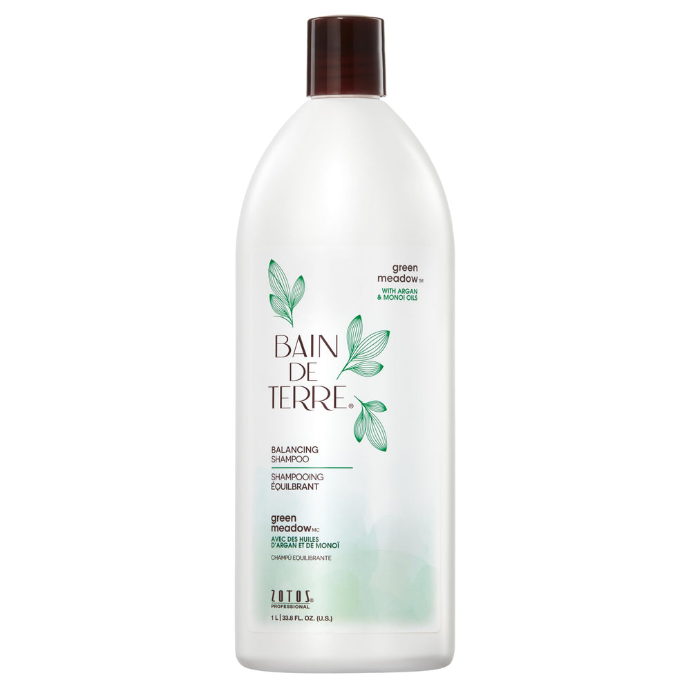 Bain de Terre Green Meadow Balancing Shampoo bottle for daily cleansing and balanced hair.