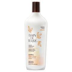 Bain de Terre Champú flor de pasión, botella, realza color y suavidad.