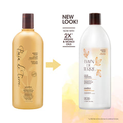 Bain de Terre Passion Flower closeup lather highlights rich moisture for color-treated hair.