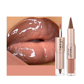 BAISEN DIARY 2-in-1 lip liner and gloss duo for precise definition and shine