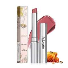 BAISEN DIARY Pink Honey Lip Balm swatches on lips showing sheer buildable tint