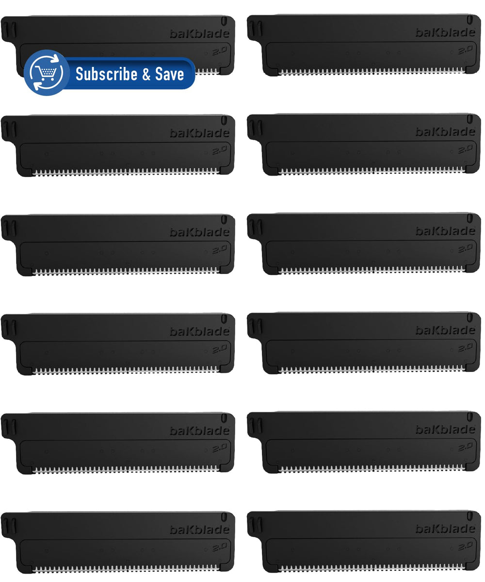 Bakblade 2.0 back shaver refill pack for a smooth, quick back shave.