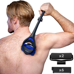 BaKBlade 3.0 Stealth 23-inch handle for easy, full-back reach during shaving.