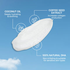 Bali Body Gradual Tan ingredients include coconut oil and cocoa butter for hydration.